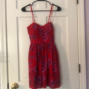 red floral sundress